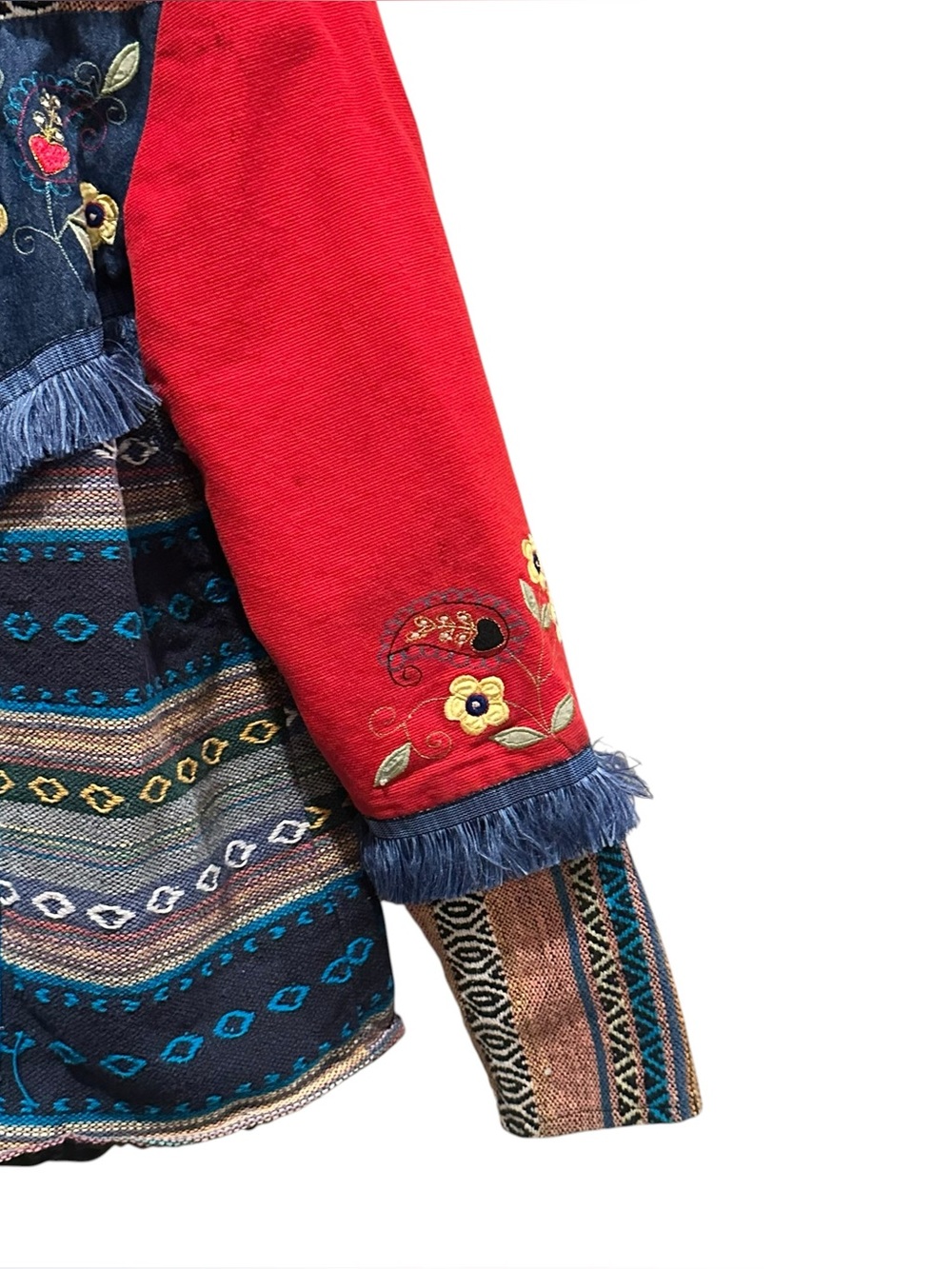 Vintage Alex Kim Patchwork Aztec Southwestern Cowgirl Jacket Sz S Floral Artsy - Picture 5 of 13